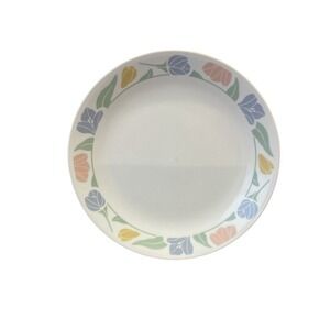 Corelle Tulip Luncheon‎ Plate Vintage Floral Pastel Dinnerware Collectible